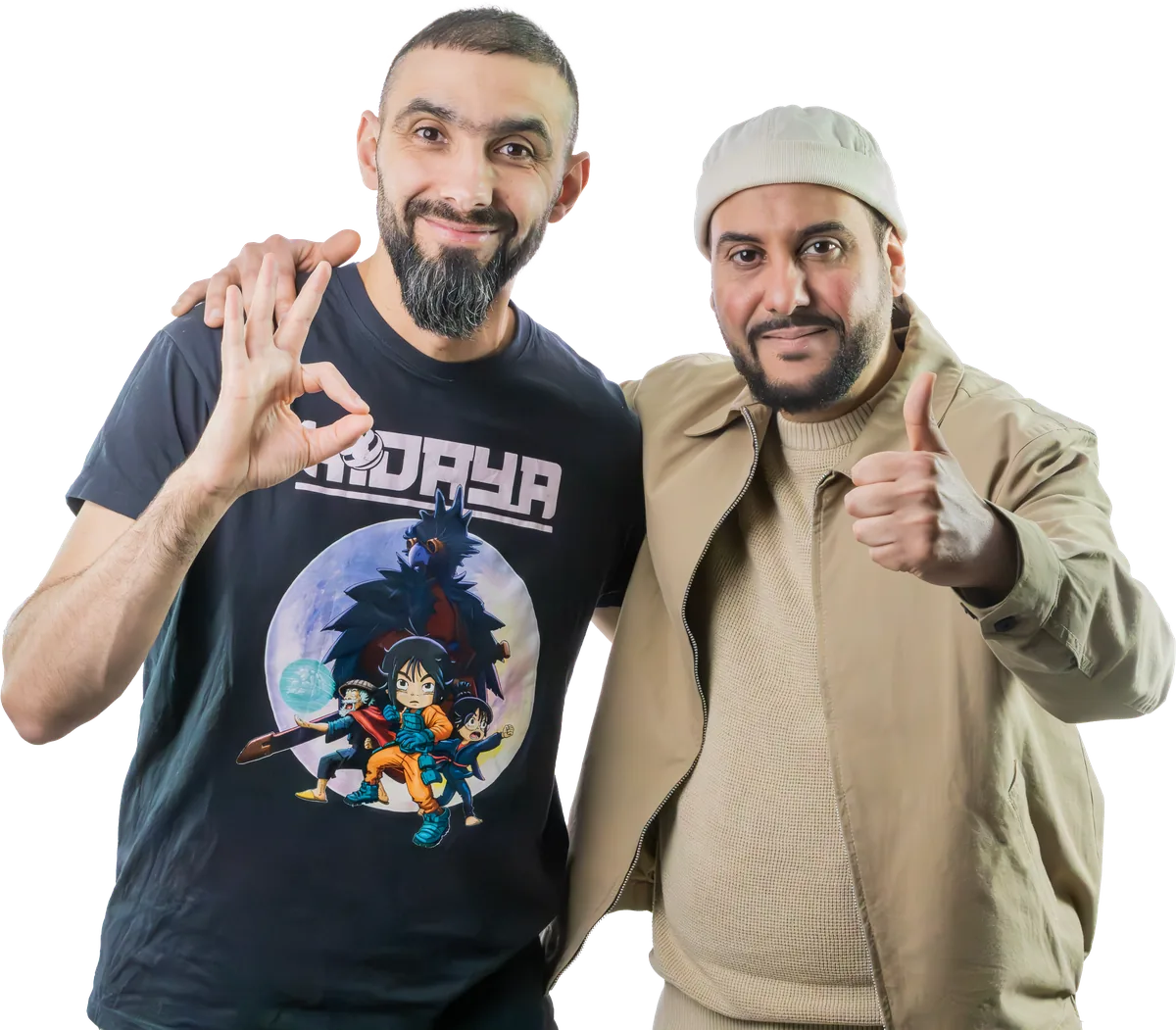 Fahem Amhal, l'auteur de Hidaya, et Hamid Ouaich, son tantôsha