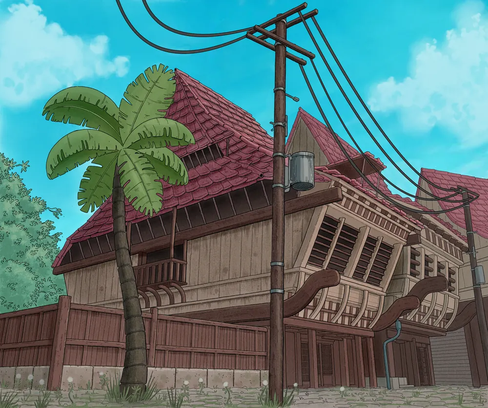 La maison de Malik, l'oncle, au bord du village