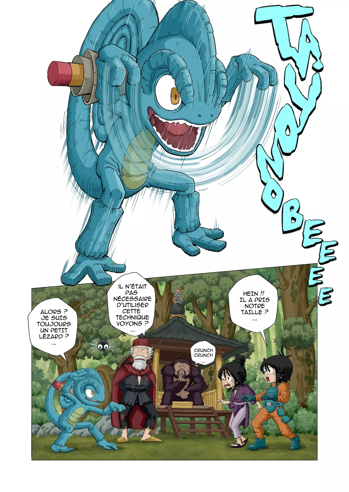 Tome 2, planche 23 : Taiyou grandit jusqu'à sortir de la case.